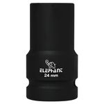 Elephant Metal 1" Square Drive 6-Point Std Impact Sockets Size 24Mm, Length 90Mm