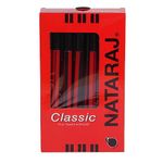 NATARAJ Classic Ball Pen-Black| Comfortable Grip | Non-fading ink | Smooth Writing | Smudge Resistant | Fun Writing | Black Pen