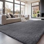 Sour Lemon Rugs Living Room 160x230cm, Grey Area Rugs for Bedroom, Washable Anti Slip Extra Large Shaggy Soft Rug Fluffy Modern Floor Carpets Mat Beside Rugs for Kids Living Room