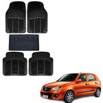 Autokaar Rubber Car Foot Mat for Maruti Alto K10 (Set of 5, Black)