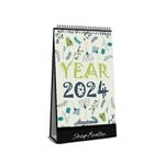 ShopMantra Table Top Desk Standing Calendar 2024 | Desk Calendar 2024 | Table Calendar 2024 | Home and Office Calendar 2024 | Wild Flower Vector Pattern Standing Calendar 2024 (Size 5.5" x 9" Inch)