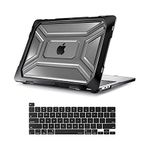 MOSISO Compatible with MacBook Pro 13 inch Case 2020 2021 2022 Release M2 M1 A2338 A2289 A2251 with Touch Bar, Heavy Duty Plastic Hard Shell Case with TPU Bumper & Keyboard Cover, Black