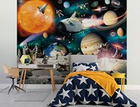 Walltastic Space Adventure 6 Panel Wallpaper Mural, FSC Paper, Multi, 8 feet High x 10 feet Wide, 1 Size