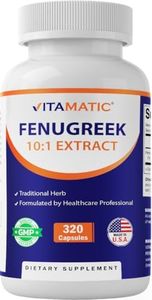 Vitamatic Fenugreek Capsules Extra Strength 3000 mg per Serving - Trigonella Foenum-Graecum - Methi Seeds Powder Pills - 320 Vegetarian Capsules