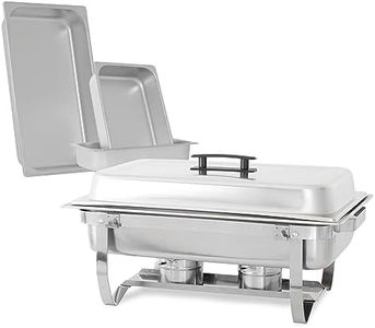 Complete Stainless Steel Chafing Dish Set by TigerChef, Buffet Food Warmer with Foldable Frame, Fuel Holders with Covers, Food Pans, Water Pan, Elegant Buffet Set for Parties, 8 Qt Capacity