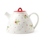 LENOX Bayberry Teapot, 1.61, Red & Green