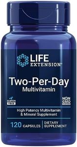 Life Extension Two-Per-Day Multivitamin, Vitamins B, C, D, zinc, Packed with Over 25 Vitamins, Minerals & extracts, Two-Month Supply, Non-GMO, Gluten-Free, 120 Capsules