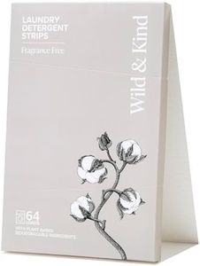Wild & Kind Hypoallergenic Laundry Detergent Strips Sheets 64 loads Eco Ultra-Concentrated Non-Bio Fragrance Free & Unscented for Machine and Hand Washing