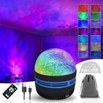 FinLuxEsti Galaxy Projector with Remote Control, Ocean Wave Projector with 14 Light Effects, LED Starry Projection Light, Northern Lights lamp for Room Decor,Star Light Kids Baby Gift