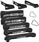 Long Resistance Bands for Working Out Men and Women - Set of 5 Pull-Up Bands, Rubber Handles and Door Anchor - Workout Bands Resistance for Men - Exercise Bands Resistance Bands Set