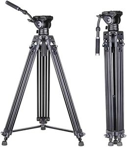 Professional Video Tripod Kit-INNOREL VT80 Aluminum Camera Tripod with F80 Fluid Video Head and 75mm Bowl Adapter for Digital DSLR Camcorder DV, 185cm/72.8in Max Height, 26.5lb/12kg Max Load