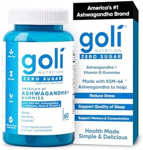 Goli Zero Sugar Ashwagandha Gummies with KSM-66, L-Theanine, Maca and Vitamin D - No Sugar Alcohols - Vegan, Keto-Friendly, Non-GMO