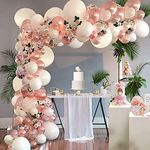 Balloon Garland Arch Kit, 102 Pcs Rose Gold Balloons Arch Kit with Balloon Chain,Tying Tool and Glue Dots for Bridal & Baby Shower Birthday Anniversary Bachelor or Any Party Decorations (A)