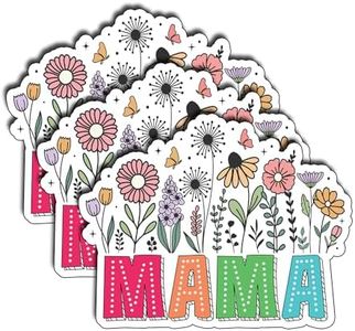 (3Pcs) Mama Floral Funny Sticker, Pretty Mom Mama Decal, Celebrate Your Mom Gigi Love, Gifts for Grandma Mum Decoration for Books Laptops Phones Waterproof Vinyl for Water Bottle Stickers 3"x2.5"