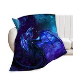 Dragon Blanket for Boys Men Dragon Space Throw Blanket for Kids Adults Ultra Soft Cozy Fleece Blanket for Couch Sofa ​Bed 40"x50"