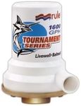 Rule 209B Marine Rule 1600 Tournament Series Livewell Pump (1" NPT, Female-Single Port Bronze Base),White