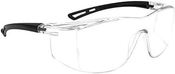 Maxjuli Goggles Lab Safety Glasses,Over The Glasses Design and UV Protection Work Goggles ANSI Z87,Idea for Shooting Construction Work Protective Eyewear (Clear Lens)