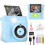 Kids Camera for Boys, Instant Print Camera for Kids with Photo Paper, 1080P Digital Camera for Children, Cool Toys Gifts for Boys Age 3 4 5 6 7 8 9 10 Years Old, Video Recorder, 32GB SD Card - Blue