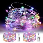 Fairy Lights for Bedroom, Nopsra 2 Pack Total 66ft 200 LED Indoor String Lights USB Plug in, Twinkle String Lights with Remote and Timer Starry Lights DIY Wedding Christmas Decoration Multicolor