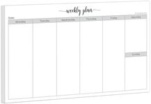 321Done Weekly Planning Notepad Landscape - 50 Sheets (8.5" x 5.5") - Horizontal Weekly Days of Week Paper Note Pad, Planner Organizing - Made in USA - Simple Script