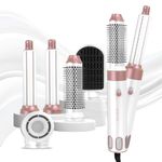 MIEARA 5 in 1 Hot Air Styler, Hair Dryer Brush, Negative Ionic High-Speed Hair Styler, Hot Air Brush for Volumizing, Drying and Rotating (Rosy Pink)