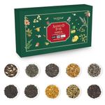 VAHDAM, Assorted Loose Leaf Tea Sampler (10 Teas, 50 Servings) Gluten Free, Non GMO - Tea Variety Pack - Black Tea, Green Tea, Oolong Tea, Chai Tea, White Tea | Gifts for Women & Men, Tea Set
