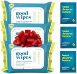 Goodwipes Flushable Wipes – Soothing Botanicals – Soft & Gentle Wet Wipes for Home Use, Septic & Sewer Safe – Largest Adult Toilet Wipes – Shea-Coco, 180 count (3 packs) + 3 individually wrapped