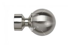 SPEEDY 28 mm Poles Apart Ball Finial (Vista), Pack of 2, Satin Silver