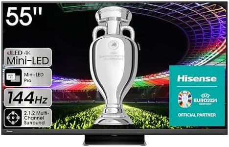 Hisense TV 55U8KQ - TV Mini-LED Smart TV de 55 Pulgadas Televisor, Quantum Dot Colour, 2.1.2 Sonido multicanal, Modo Juego de 144Hz, Dolby Vision IQ & Dolby Atmos, VIDAA 7 OS (2023)