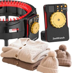 [2025 Upgraded] zestwrench Electric Knitting Machine Adapter for Addi Knitting Machine 46, LCD Panel & Row Counter, Flat/Circular Dual Mode, Variable Speed Motor Accessories for Most Yarns