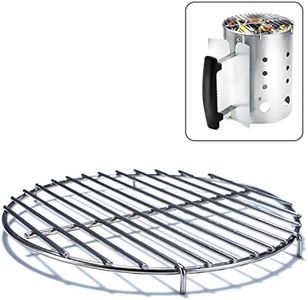 Chimney-Mate Charcoal Starter Grill Grate- Turn Your Charcoal Chimney Into A Portable Grill- Fits On Top Of Most 7.5 Inch Diameter Chimneys - Portable Camping Grill Grate- 201 Stainless Steel- Chimney