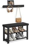 SONGMICS Coat Rack Shoe Bench Set, 