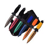 Perfect Point PP-081-6M Throwing Knife Set with Six Knives, Multicolored Blades, Cord-Wrapped Handles, 6.5-Inch Overall