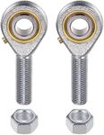 uxcell 2pcs POSB8 Male Rod End Bearing 1/2 Inch Bore and 1/2-20 Right Hand Thread, Self-Lubricating Joint Rod Ends, Includes Jam Nut