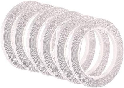 KUUQA 6 Rolls Double Sided Tape Self-Adhesive Tape for Sewing, Crafts, Handwork, 6mm x 25 Meters Each Roll