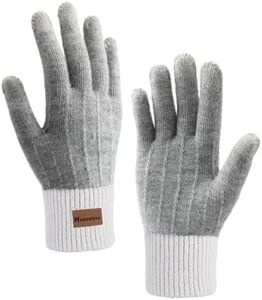Homealexa Gants d'hiver à Écran Tactile Femme et Homme Gants Tricoté Chauds pour Cyclisme Randonnée Escalade Travail Loisir Cadeau Gris,Taille unique,gris