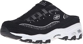 Skechers Sport Women's D'Lites Slip-On Mule Sneaker, Black/White, 8.5