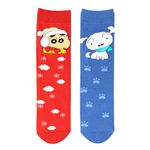 THELA GAADI Cotton Funky Socks for Men and Women - Mid-Crew Length Printed Shinchan Snow BFF Socks, Odour Free, Breathable (Multicolor, Combo Pack of 2)