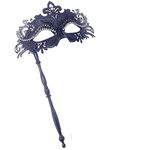 Masquerade Mask with Stick Women/Men Mardi Gras Party Face Mask Venetian Mask for Prom Ball Halloween