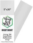 White Reflective Vinyl Motorcycle Helmet Reflective Stickers 5x30, Made with 3M Reflective Tape Vinyl for Trailers, Cars, Bikes, Rims, Waterproof White Reflective Tape by Bright Knight Decals