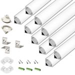 THMOOTHER 10-Pack 3.3FT 1Meter V Shape LED Strip Aluminum Channel Diffuser System, Extruded Alu Track Milky Cover with Corner Connector and Mounting Kit,Easy Cut and Installed Curved Lens Profile