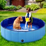 StarOcean Foldable Dog Pool,Kiddie Pool Hard Plastic Pool for Kids,Swimming Pool for Large Dogs,Collapsible Pool Dog Bathing Tub,Portable Dog Pool,Pets Wading Pool for Small Dogs(48x12Inch,Light Blue)