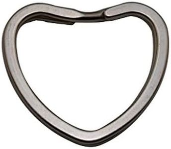 Amanaote Silvery 1.5"X1.3" Outsize Size Heart Key Ring Peach Heart Shape Keychain Pack of 10