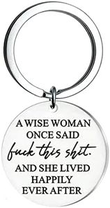 ShiQiao Spl Portachiavi divertenti da donna, regalo ispiratore, con scritta "A Wise Women Once Sayd", per migliore amica, compleanno, Natale, per migliore amica, sorella, collega, Argento, S