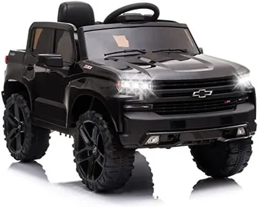 RCtown Nasitip 12V Ride on Car,Battery Powered Licensed Chevrolet Silverado GMC Kids Ride On Truck,Toddler Electric Vehicles Toys w/Remote Control, MP3/Bluetooth, Spring Suspension, LED Light (Black)