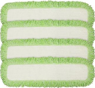 CleanAide Commercial Microfiber Dry Mop Pad Refill 24 in Green 4 Pack