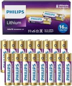 Philips AA Lithium Batteries (16 Pack) 2900mAh 1.5V Lithium AA Batteries Ultimate Long Lasting, Double A Battery for High Drain Devices, Leakproof, Lightweight, Non-Rechargeable