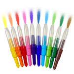 DOANMIZE Magic Blow Pens Set of 36 Pc Colour Spray Blowpen with Sketch Pens at One End and Blow Pens at Other 3 Paper Stencils Washable and Non-Toxic, Students, Kids (PACK OF 6)