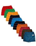 Esteem Girls Innerwear Cotton Striped Trunk Drawer Panties (Pack of 10) (12-18 Months) Multi Colour