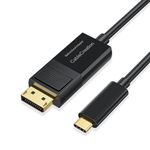 CableCreation 8K Bi-Directional Usb C To Displayport Cable 6Ft [Hdr,8K@60Hz,4K@144Hz,2K@240Hz],Dp 1.4 To Usb C Cable,Compatible With Thunderbolt 3/4,Macbook Pro/Air 2020/2018,iPhone 15 Pro Max,Black